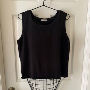 Erin London Womens Black Sleeveless Shell Top Rayon Nylon Career Office XL
